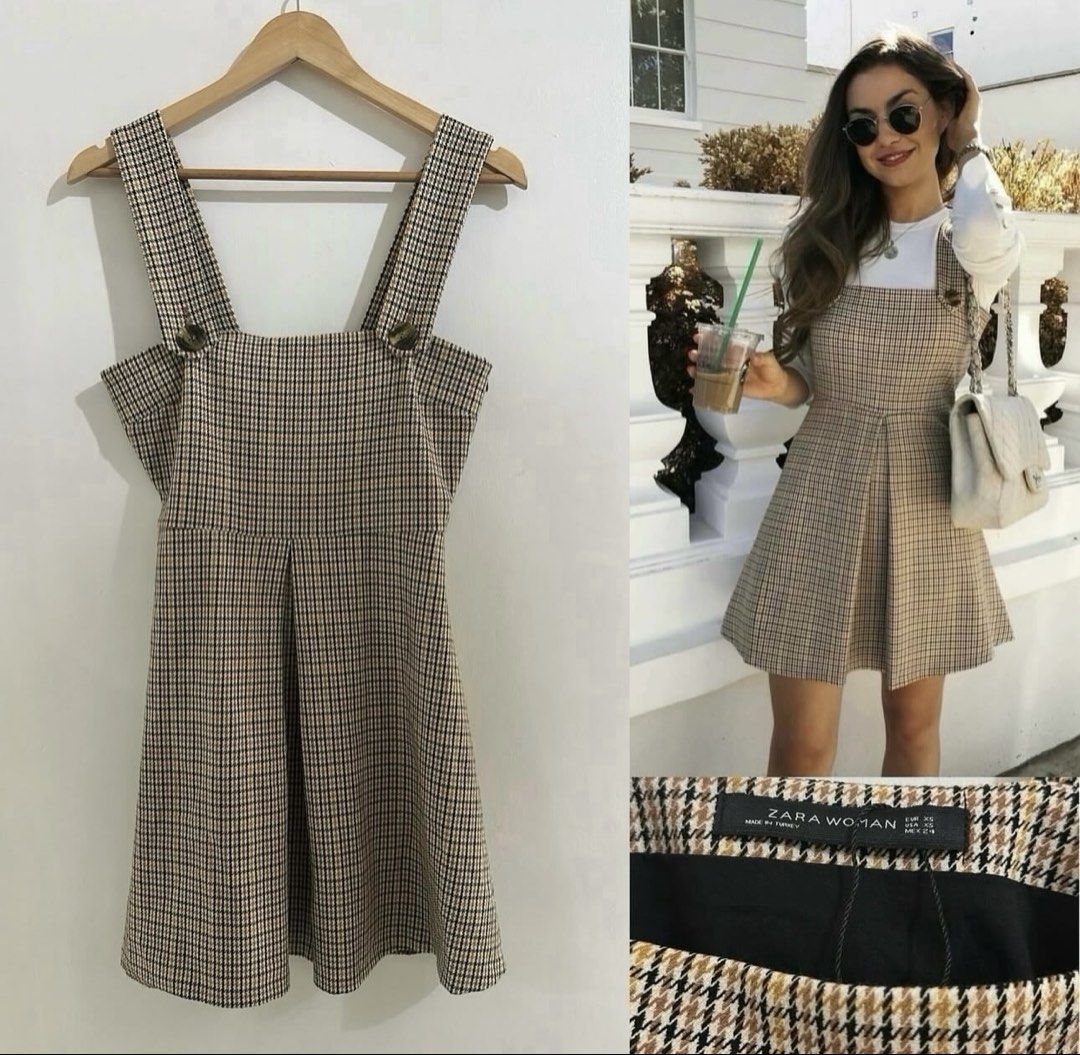 Z A R A Pinafore checkered Dress (Category: Dresses) located in Iloilo. Submitted by vpscloset (Listing ID 1468059182, Image 1). Description: .