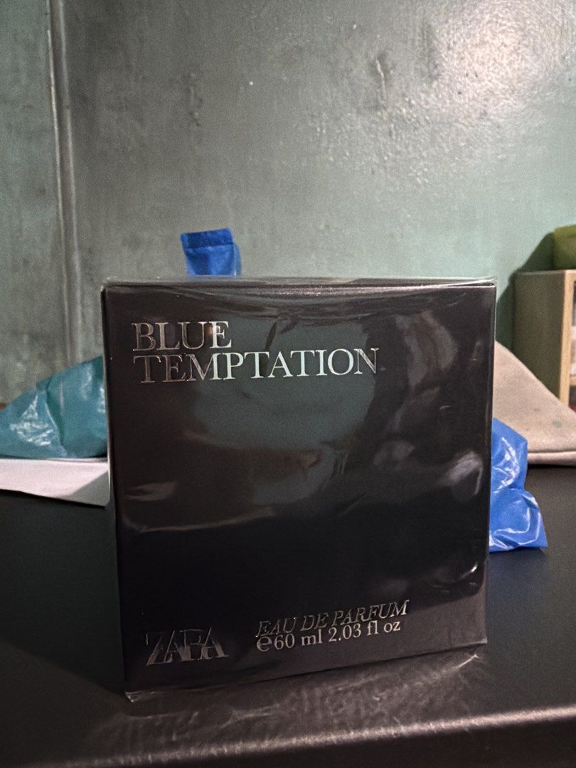 Zara Blue Temptation Eau De Parfum 60ml (Category: Fragrance & Deodorants) located in Manila. Submitted by mixofsunshine_ (Listing ID 1468165535, Image 1). Description: - Brand: Zara - Product: Blue Temptation Eau de Parfum - Volume: 60ml - Condition: Brand new, sealed in original plastic wrapping - Perfumer: Jérôme Epinette - Fragrance Notes: Black pepper, orange blossom, and tonka beans -Brand New Sealed - Rfs wrong order - Lalamove / grab / jn