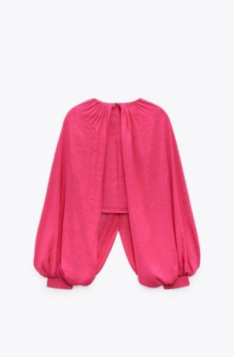 Zara pink top (Category: Longsleeves) located in Manila. Submitted by apparella.ph (Listing ID 1468175523, Image 3). Description: Super pretty 😍 Bnwt Bust:40 Waist:34 Best fits M-L frames .