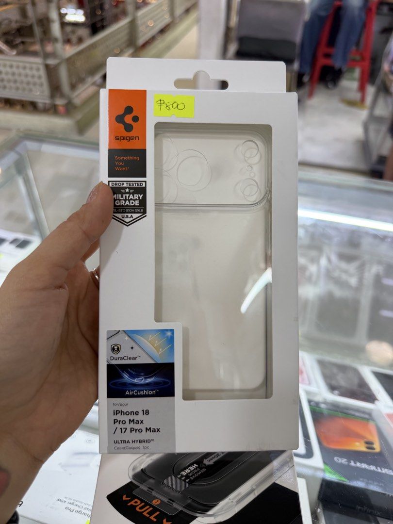 17/18 pro max Original Case (Category: Cases & Sleeves) located in San Juan City. Submitted by mobileterritory2012 (Listing ID 1468368615, Image 2). Description: 800 Spigen 1000 laut Original Brandnew 17 pro max /18 pro max.
