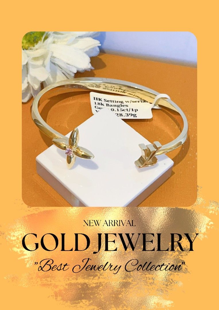 18k gold lv gem bangle hk setting (Category: Bracelets) located in Manila. Submitted by luxesparks (Listing ID 1468357734, Image 1). Description: .
