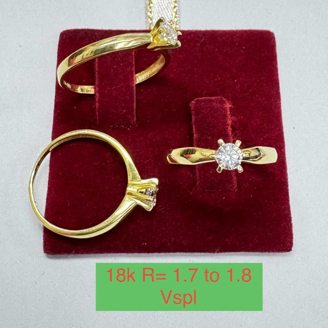 18k Vspl Solitaire Ring Gold (Category: Rings) located in Marikina City. Submitted by jhem.andcojewelry (Listing ID 1468498324, Image 2). Description: - Material: Genuine 18k gold - Design: Sleek band with a secure solitaire stone setting - Finish: Clean and polished craftsmanship - Versatility: Simple and elegant, perfect for everyday wear - Style: Classic minimalist jewelry piece.
