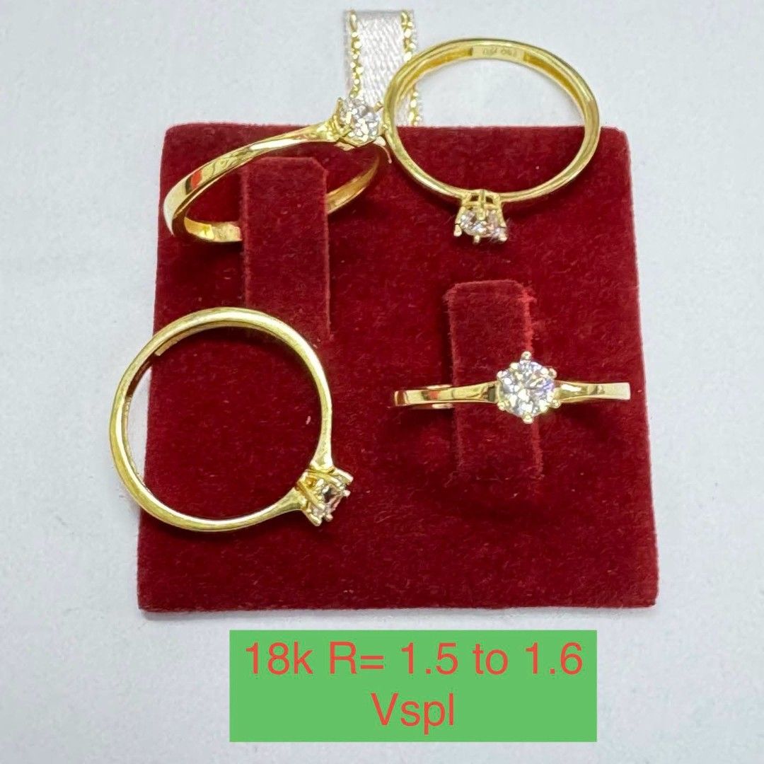 18k Vspl Solitaire Ring Gold (Category: Rings) located in Marikina City. Submitted by jhem.andcojewelry (Listing ID 1468498324, Image 1). Description: - Material: Genuine 18k gold - Design: Sleek band with a secure solitaire stone setting - Finish: Clean and polished craftsmanship - Versatility: Simple and elegant, perfect for everyday wear - Style: Classic minimalist jewelry piece.