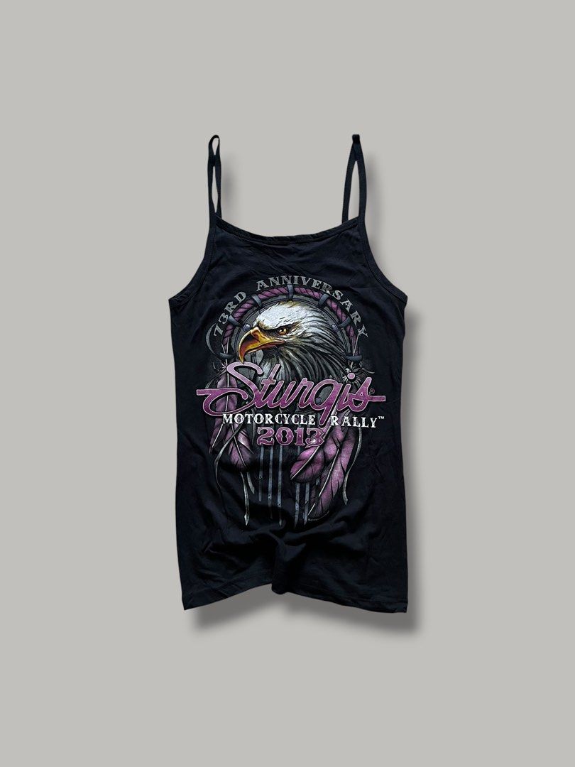 2013 Sturgis Tank Top (Category: Sleeveless) located in Cebu City. Submitted by dip.thrift (Listing ID 1468459843, Image 2). Description: ▫️Official Tag ▫️Small (15x22.5) ▫️Issue: None ▫️Color Rate: 10/10 ▫️Condition: 10/10.