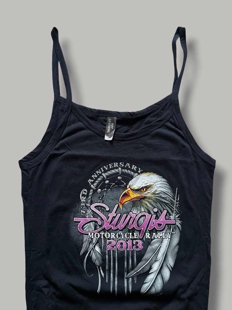 2013 Sturgis Tank Top (Category: Sleeveless) located in Cebu City. Submitted by dip.thrift (Listing ID 1468459843, Image 3). Description: ▫️Official Tag ▫️Small (15x22.5) ▫️Issue: None ▫️Color Rate: 10/10 ▫️Condition: 10/10.