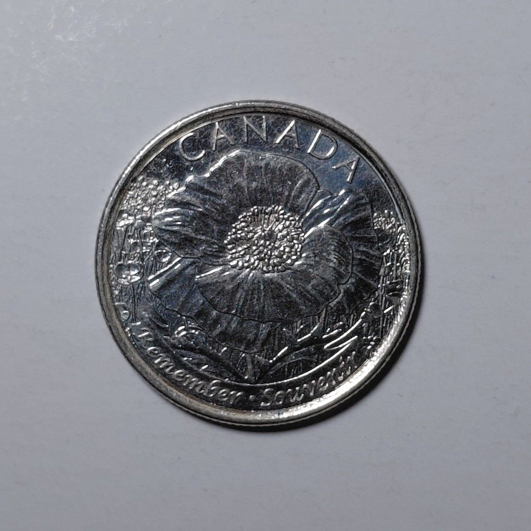 2015 Canada Commemorative 25 Cent Coin (Remembrance) (Category: Currency) located in Tagbilaran City. Submitted by bennycollectibles (Listing ID 1468304788, Image 1). Description: •Add an additional 150 for shipping.