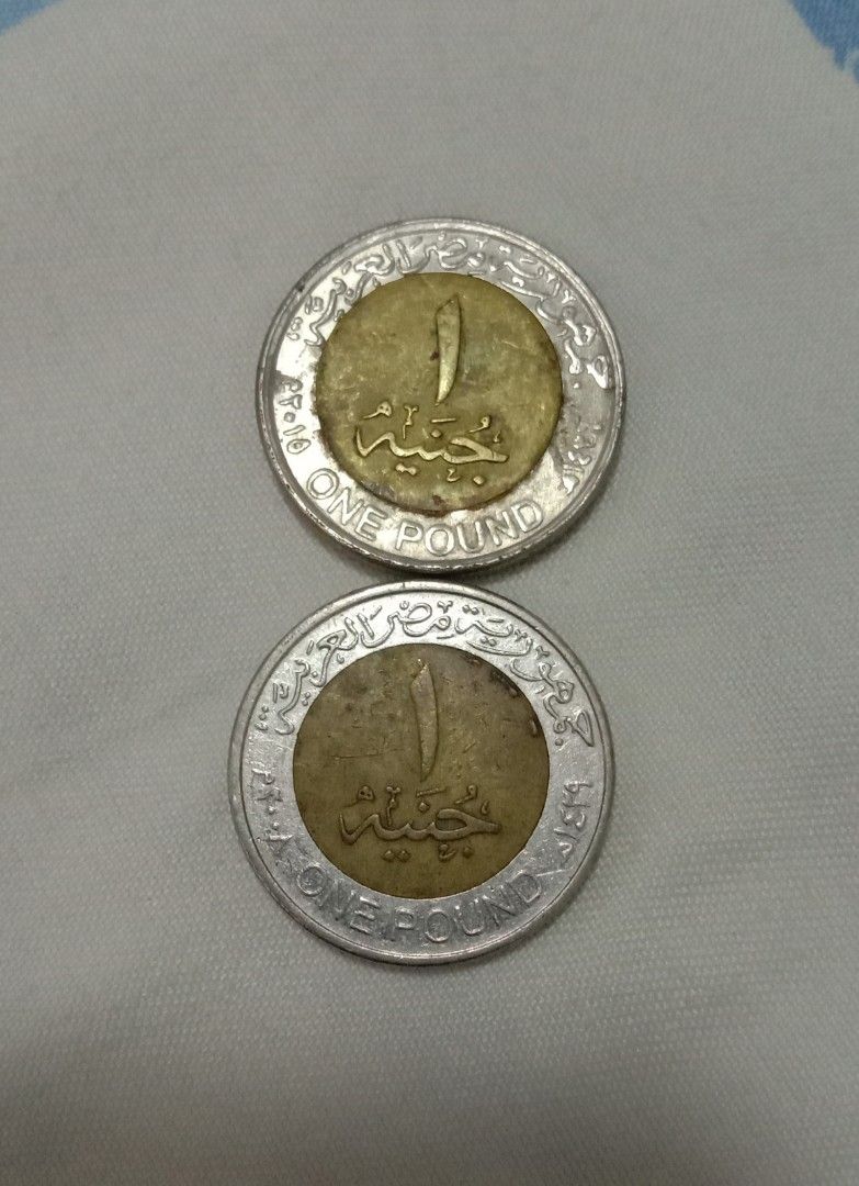 2pcs One Pound Egypt coins (Category: Currency) located in Cabuyao City. Submitted by reyesjim60 (Listing ID 1468372255, Image 2). Description: 2pcs One Pound Egypt coin.
