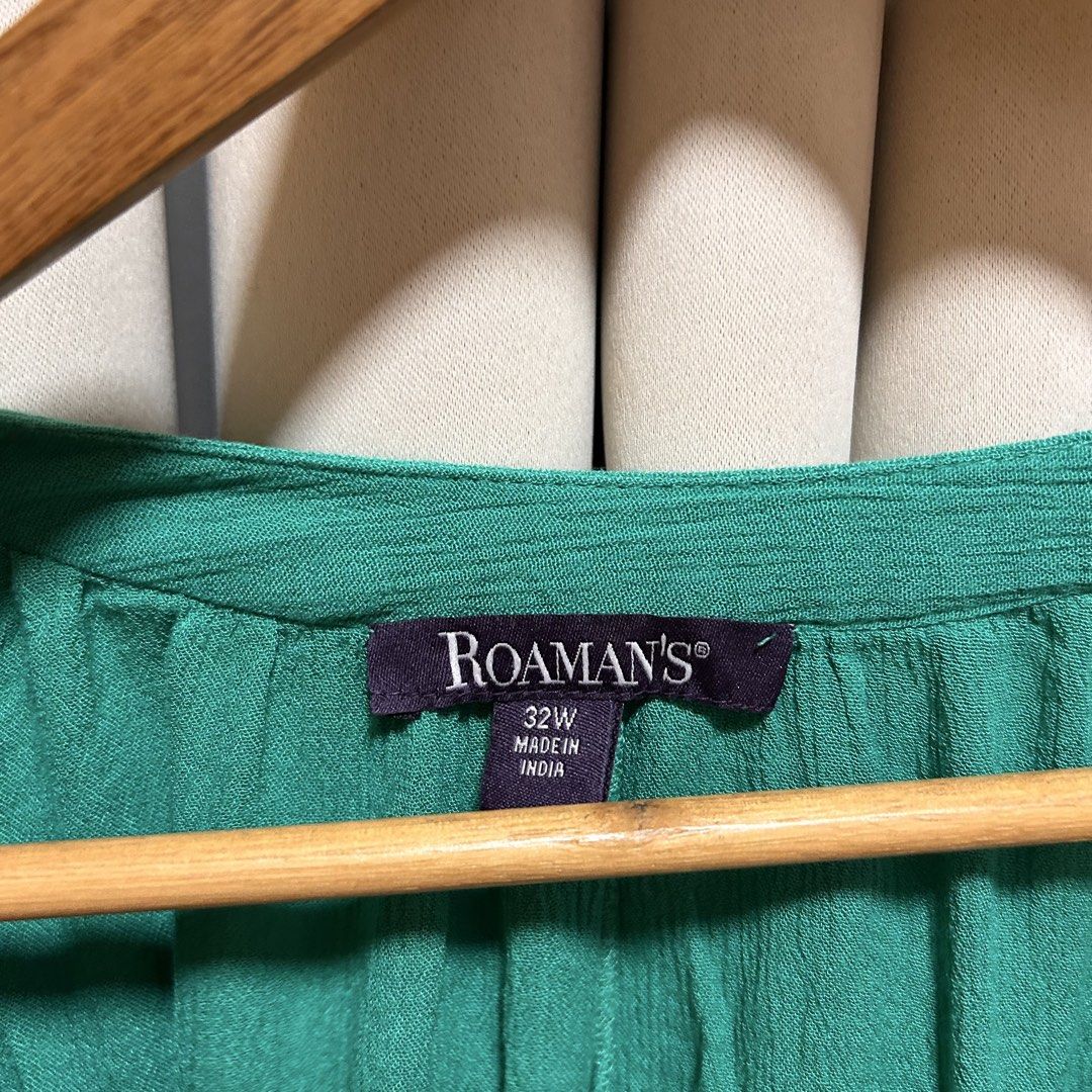 4XL Roaman's Green Button-Front Top (Category: Blouses) located in Rizal. Submitted by from99abovecloset (Listing ID 1468392111, Image 3). Description: CODE:197 Size: 4XL-5XL Armhole (laid flat):14” Bust (around): 78” Length (laid flat): 39” Cotton poly | loose | like new .