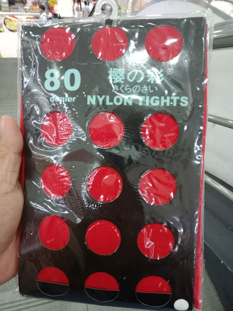 80 Denier Nylon Tights (Category: Socks & Tights) located in Manila. Submitted by zdmal (Listing ID 1468305822, Image 2). Description: - Condition: Brand new, unopened in original packaging - Denier: 80 denier nylon for a soft and durable feel - Color: Vibrant bright red - Styling: Great for layering or making a fashion statement - Shipping: Fast shipping available across the Philippines!.