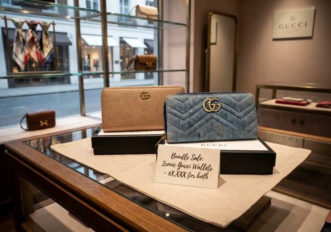 ⚡RUSH SALE⚡🌸 AUTHENTIC GUCCI BUNDLE DEAL 🌸 (Category: Luxury Bags & Wallets) located in Caloocan City. Submitted by saturday.ph (Listing ID 1468417443, Image 1). Description: ✨ BUNDLE SALE ✨ Authentic Gucci Marmont + Limited Edition Denim Zipper Wallet 💙 💎 Authentic Gucci 💎 Marmont Wallet 💎 Limited Edition Denim Zipper Wallet 🔥 BUNDLE PRICE: PHP 6,995 ONLY! 🔥 A beautiful bundle for Gucci lovers—perfect for everyday use or adding to your c