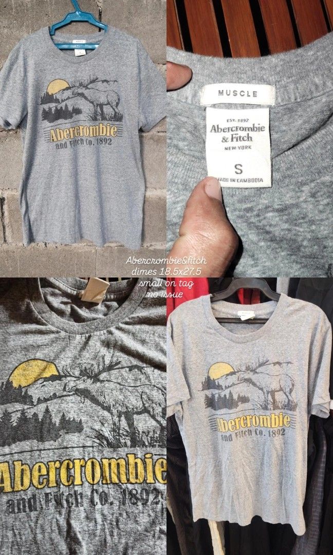 Abercrombie muscle tee (Category: Tshirts & Polo Shirts ) located in Davao. Submitted by honest_thrift (Listing ID 1468408522, Image 3). Description: dimes 18.5x27.5 small on tag no issue.