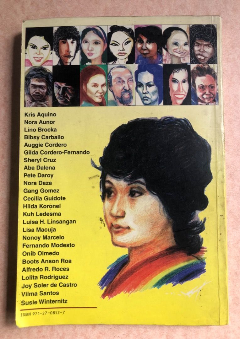 Above the Crowd by Lorna Kalaw-Tirol (Category: Storybooks) located in Santa Maria. Submitted by kuleksyones (Listing ID 1468302400, Image 2). Description: - Title: Above the Crowd - Author: Lorna Kalaw-Tirol - Illustrator: Nonoy Marcelo - Publisher: Anvil Publishing (2000 edition) - Format: Paperback / Softcover - ISBN: 971-27-0852-7 - Features: Profiles and caricatures of iconic Filipino figures including Kris Aquino, Nora Aunor, and Lino Brock