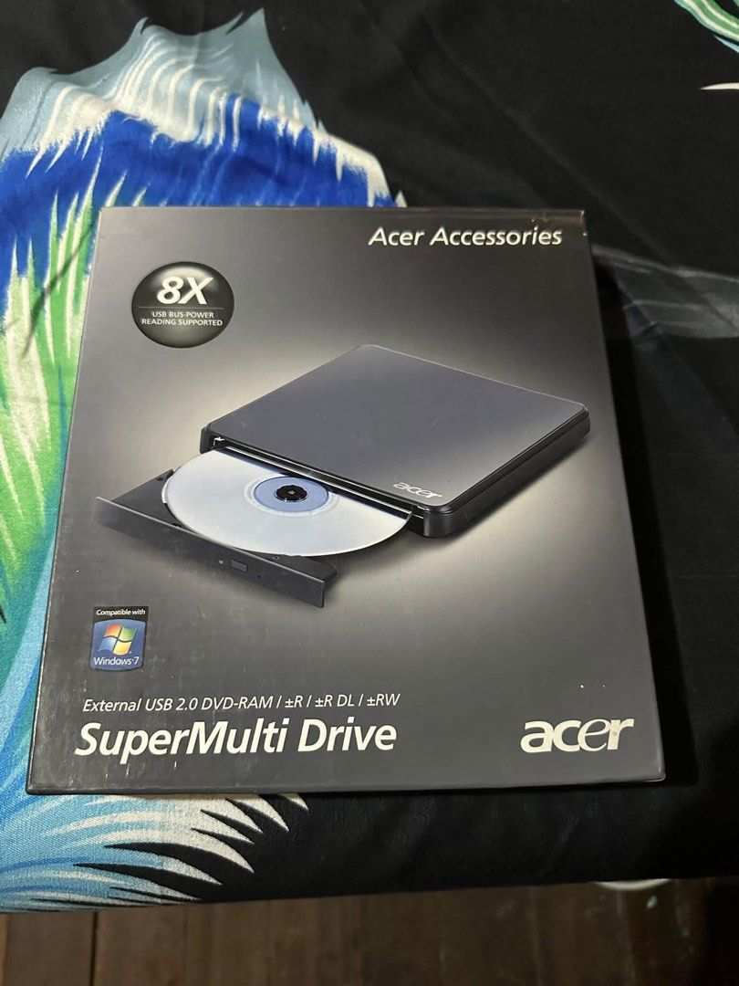 Acer External USB 2.0 SuperMulti Drive (Category: Hard Disks & Thumbdrives) located in Mandaluyong City. Submitted by vastcloud_b96183 (Listing ID 1468302855, Image 1). Description: - Brand: Acer SuperMulti External Optical Drive - Condition: Like new, still has original protective plastic film on top - Compatibility: USB 2.0 plug-and-play setup, great for laptops without built-in disc drives - Performance: Reads and writes CDs and DVDs up to 8X 