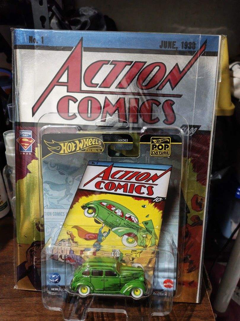 Action Comics #1 (Category: Comics & Manga) located in Antipolo. Submitted by makasalanan (Listing ID 1468326137, Image 3). Description: - Sold as set - Good for display - Action comics #1 (Facsimile Foil Variant) oversized comic - Hot wheel pop culture included - Near mint / Mint Condition.