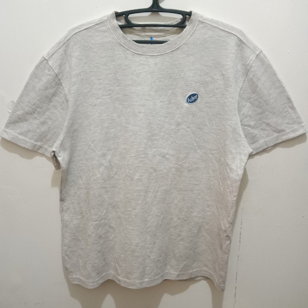 ADER ERROR Multiple Embroid Design Shirt (Category: Tshirts & Polo Shirts ) located in Caloocan City. Submitted by jaychingsss (Listing ID 1468399028, Image 2). Description: Ader Error Shirt - 250 21x26 Complete Tags Heather Gray No issue NEED WASH.