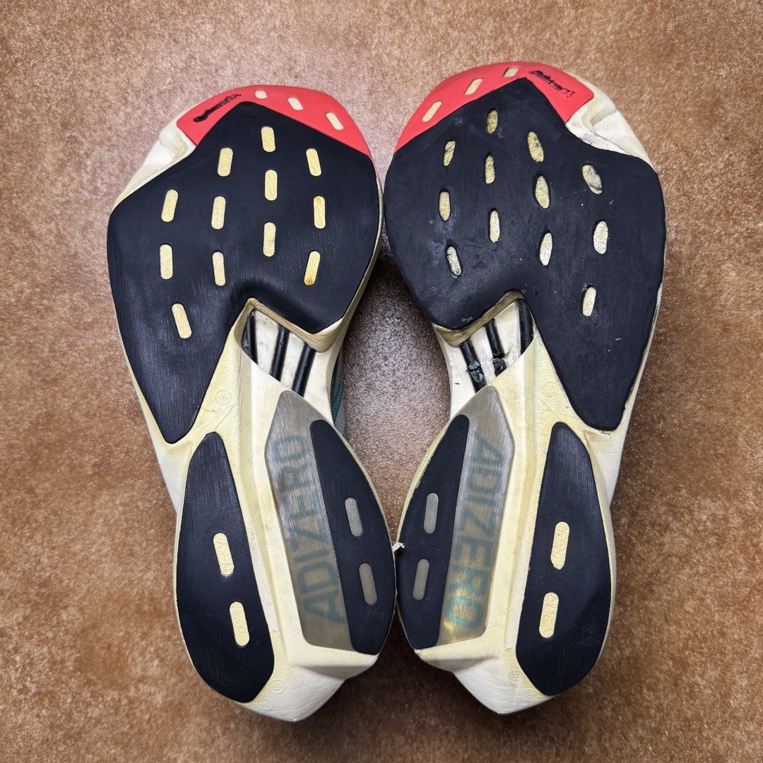ADIDAS ADIZERO PRO 3 (Category: Sneakers) located in Panabo. Submitted by shoerarefinds (Listing ID 1468301960, Image 2). Description: ADI ZERO PRO 3 SIZE: CM 28 / EURO 44 / US 10 Goood Condition, broken carbon left pair Replace outsole (not noticeable) LOCATION: PANABO CITY, DAVAO DEL NORTE, 8105 2200 FREESHIPPING.