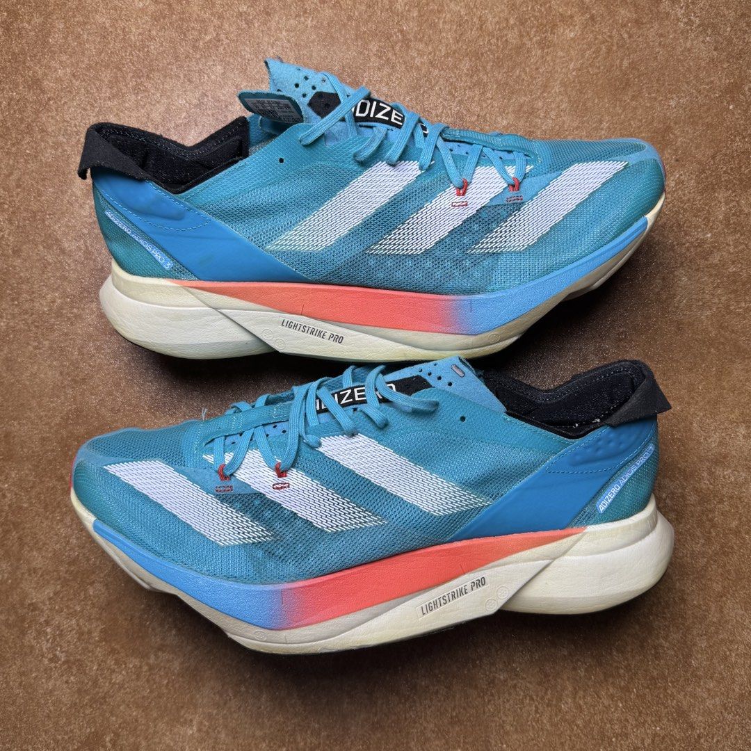 ADIDAS ADIZERO PRO 3 (Category: Sneakers) located in Panabo. Submitted by shoerarefinds (Listing ID 1468301960, Image 1). Description: ADI ZERO PRO 3 SIZE: CM 28 / EURO 44 / US 10 Goood Condition, broken carbon left pair Replace outsole (not noticeable) LOCATION: PANABO CITY, DAVAO DEL NORTE, 8105 2200 FREESHIPPING.