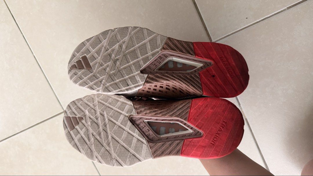 Adidas Dropset 3 (Category: Sneakers) located in Makati City. Submitted by preloved_by_gg (Listing ID 1468386409, Image 3). Description: - Brand: Adidas Dropset 3 - Color: Dust Pink - Size: Women's US 7.5 / UK 6 / - Features: Breathable mesh upper, Torsion System sole plate, Lighttraxion rubber outsoles - Condition: Minor wear on treads and insoles, plenty of life left, freshly cleaned and gym-ready.