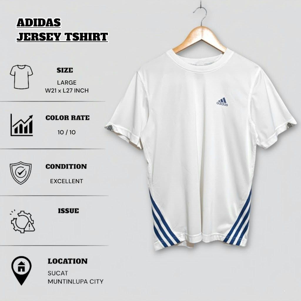 ADIDAS JERSEY TSHIRT (Category: Tshirts & Polo Shirts ) located in Muntinlupa City. Submitted by nofame12 (Listing ID 1468411614, Image 1). Description: PLEASE CHECK THE DETAILS OF THE ITEM ON FIRST PHOTO. LOCATION - SUCAT MUNTINLUPA CITY.