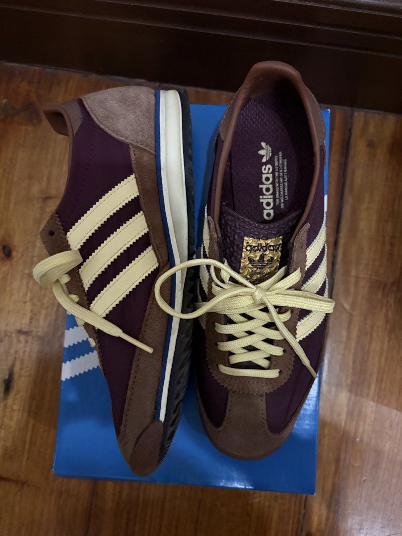 Adidas SL 72 OG W (Category: Sneakers) located in San Pedro. Submitted by af.hrc (Listing ID 1468416675, Image 2). Description: - Model: Adidas SL 72 OG Women's Sneakers - Colorway: Maroon / Almyel / Prebrn with pale yellow stripes and laces - Inclusions: Comes with original box - RFS: decluttering .