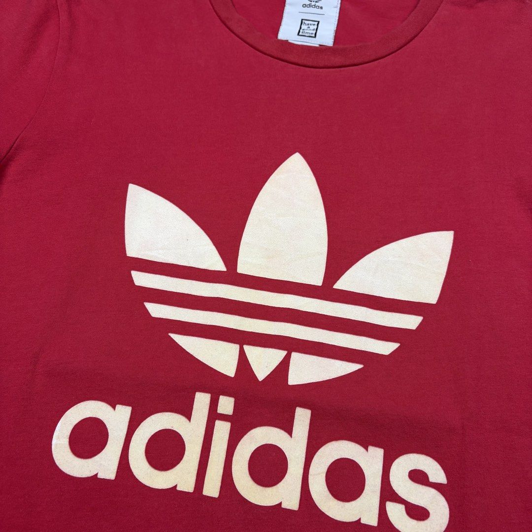 Adidas x Have a nice day (Category: Activewear) located in Cavite. Submitted by onebeancent (Listing ID 1468481395, Image 3). Description: 🔘CODE 0032 Size: Medium Dimension: 19" Width | 27" Length Color: Red Color Rate: 9.5/10 Issue: None Condition: Excellent Price: 490php Additional Shipping Fee (J&T Small Pouch) 75php Luzon 100php visayas 120php mindanao .