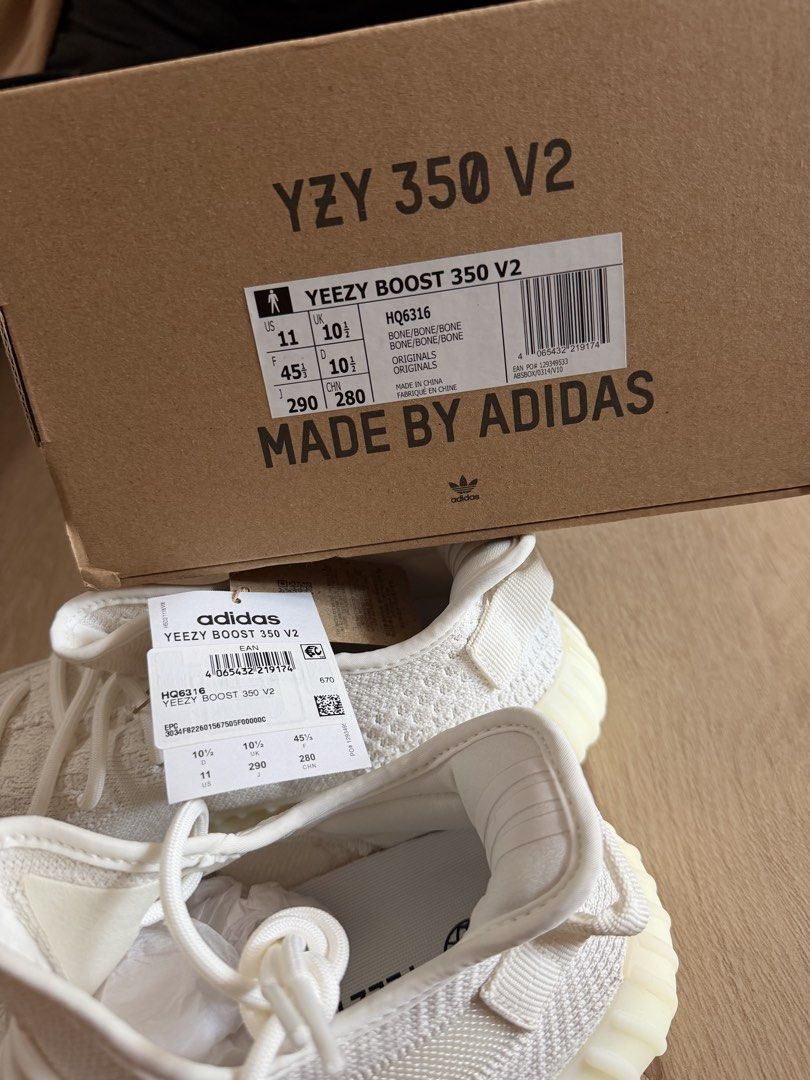 Adidas Yeezy Boost 350 V2 Bone HQ6316 (Category: Sneakers) located in Manila. Submitted by marypani9939238 (Listing ID 1468328422, Image 3). Description: - Item: Adidas Yeezy Boost 350 V2 - Colorway: Bone / Triple White - Size: US 11 / UK 10.5 - Condition: Brand new, never worn - Inclusions: Original box and tags still attached - Authentic and ready to ship!.