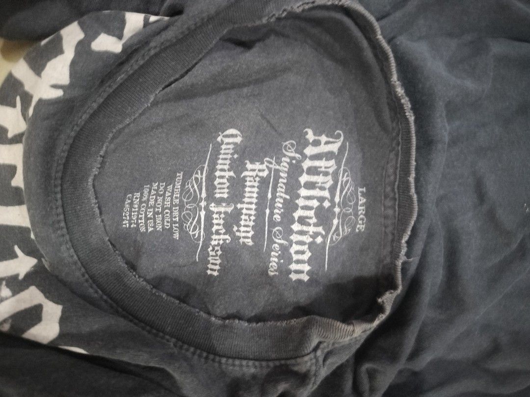 Affliction x Quinton Jackson the rampage (Category: Tshirts & Polo Shirts ) located in Estancia. Submitted by para_morir (Listing ID 1468414999, Image 3). Description: 21x30 issue:pinholes nasa last slide open for trade.