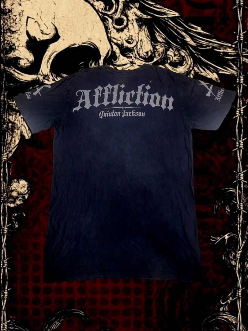 Affliction x Quinton Jackson the rampage (Category: Tshirts & Polo Shirts ) located in Estancia. Submitted by para_morir (Listing ID 1468414999, Image 2). Description: 21x30 issue:pinholes nasa last slide open for trade.