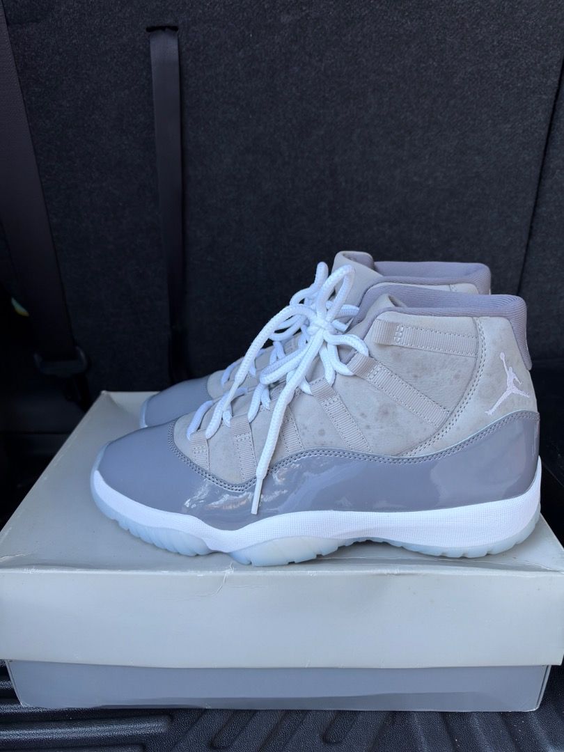 Air Jordan 11 Cool Grey Sneakers (Category: Sneakers) located in Caloocan City. Submitted by luckydeer_4f53ea (Listing ID 1468406796, Image 2). Description: - Brand: Air Jordan - Model: Air Jordan 11 Cool Grey - Colorway: Neutral grey and white - Features: Patent leather mudguards, white laces, icy translucent outsoles - Condition/Inclusions: Original box included - Style: Classic retro basketball shoes, great for wear or display With a few stain