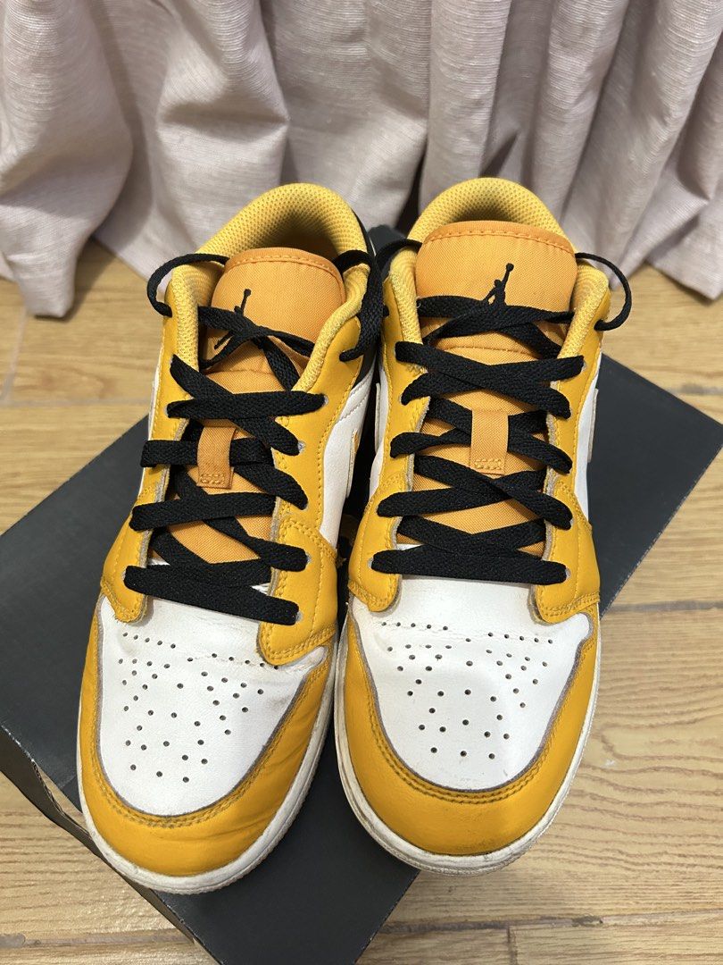 Air Jordan 1 Low (GS) (Category: Sneakers) located in Manila. Submitted by summerdeclutters (Listing ID 1468354044, Image 2). Description: ✦ Colorway: Taxi / White / Black ✦ Size: EU 38.5 / UK 5.5 ✦ Bought in Dubai ✦ Great for casual wear or sneaker collectors ✦ Please check photos for the item’s condition .