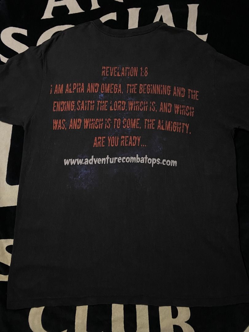 Alpha omega | religious shirt (Category: Tshirts & Polo Shirts ) located in Las Pinas. Submitted by all_details_posted (Listing ID 1468437998, Image 2). Description: laser print faded, 3 pinholes on hem.