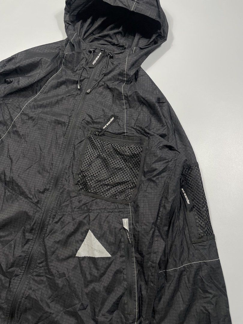 And Wander WindStopper Jacket (Category: Activewear) located in Taguig. Submitted by _curatedfits (Listing ID 1468461123, Image 2). Description: And Wander windstoppper jacket Size: 4 Width 25” Length 29” Sign of used/ Logo print cracks and fade - 1,350 firm Dm! .