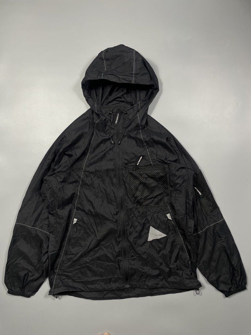 And Wander WindStopper Jacket (Category: Activewear) located in Taguig. Submitted by _curatedfits (Listing ID 1468461123, Image 1). Description: And Wander windstoppper jacket Size: 4 Width 25” Length 29” Sign of used/ Logo print cracks and fade - 1,350 firm Dm! .