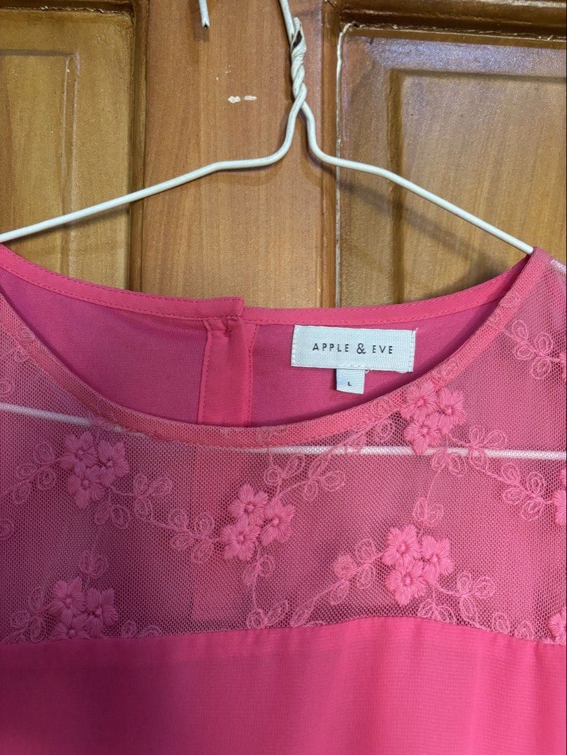 Apple & Eve Hot Pink Lace Blouse (Category: Blouses) located in Manila. Submitted by shopmik4scloset (Listing ID 1468332712, Image 2). Description: Yes, it’s available :) Authentic & No issues No ww Preloved not thrifted Fits M-L 📍: Sampaloc Manila 🚚: Lalamove or J&T 💵: Gcash or Bank Transfer No meet ups, cod or free sf!.