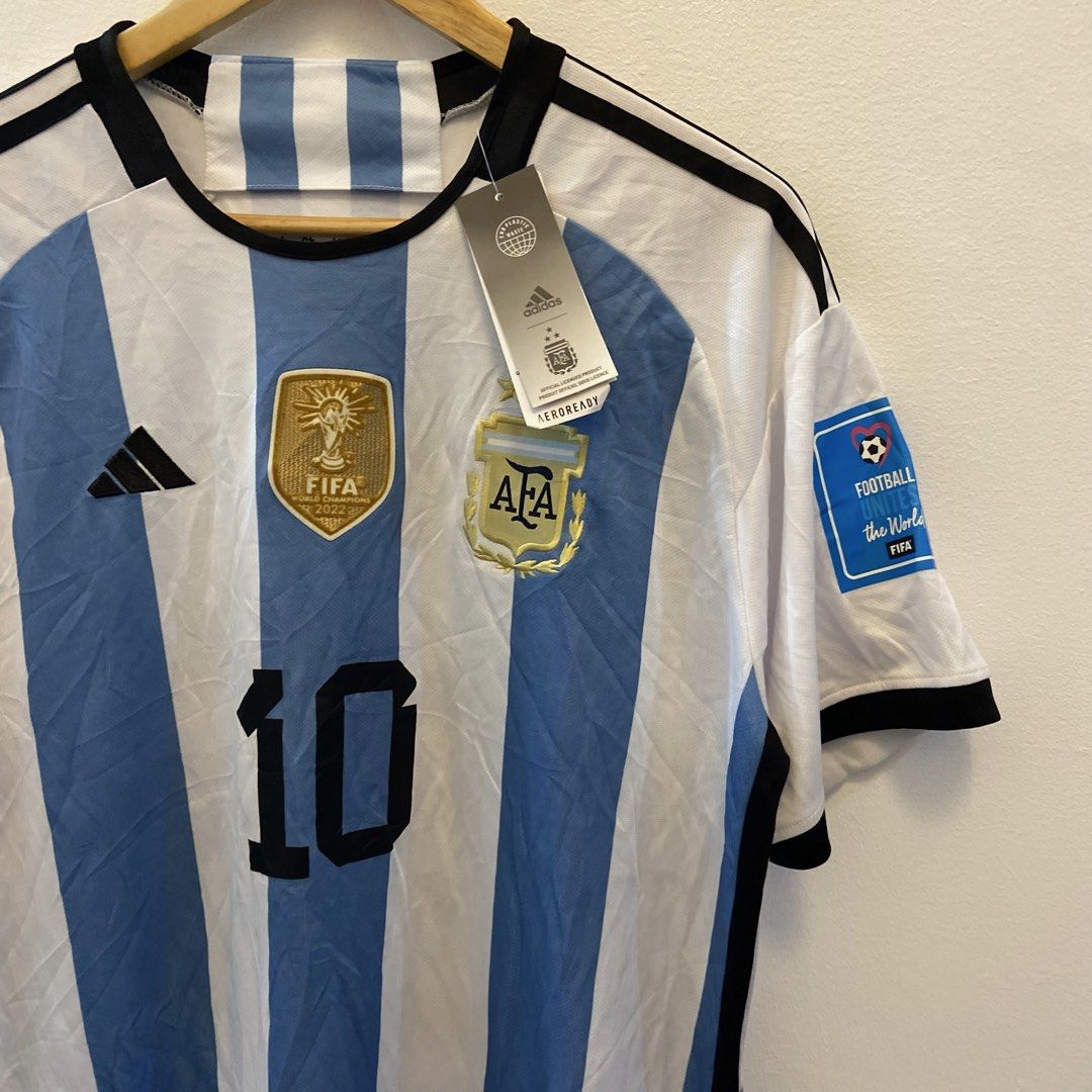Argentina Jersey (Category: Tshirts & Polo Shirts ) located in Mabalacat. Submitted by alternativegooods (Listing ID 1468443348, Image 2). Description: Measurements (inches) width length ★ Color may vary slightly due to lighting. ★ Manage your expectations, these are pre-loved/thrifted items. ★ Ship via J&T Express & Lalamove..