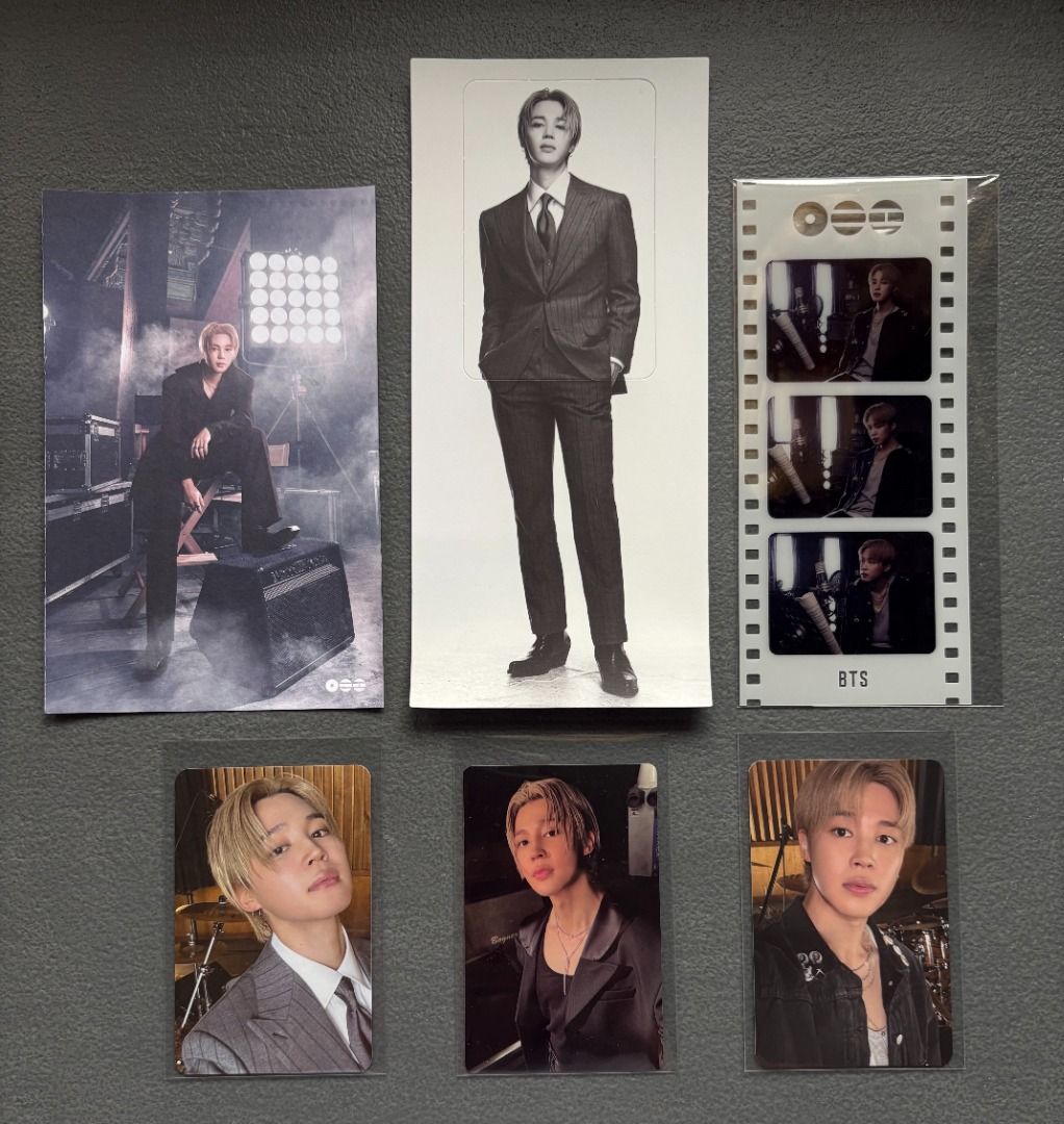 BTS Arirang Album Inclusions Set Version 1 Jimin (Category: K-Wave Merchandise) located in Baguio. Submitted by shine.dream.smile (Listing ID 1468340737, Image 1). Description: Condition - Opened possibly used - Damages/imperfections: None to the naked eye Details - Inclusions: Living Legend archive tag and photocard, Rooted in Korea photocard, Rooted in Music film photo and photocard, freebies (including postcard in photos) and seller’s packagin