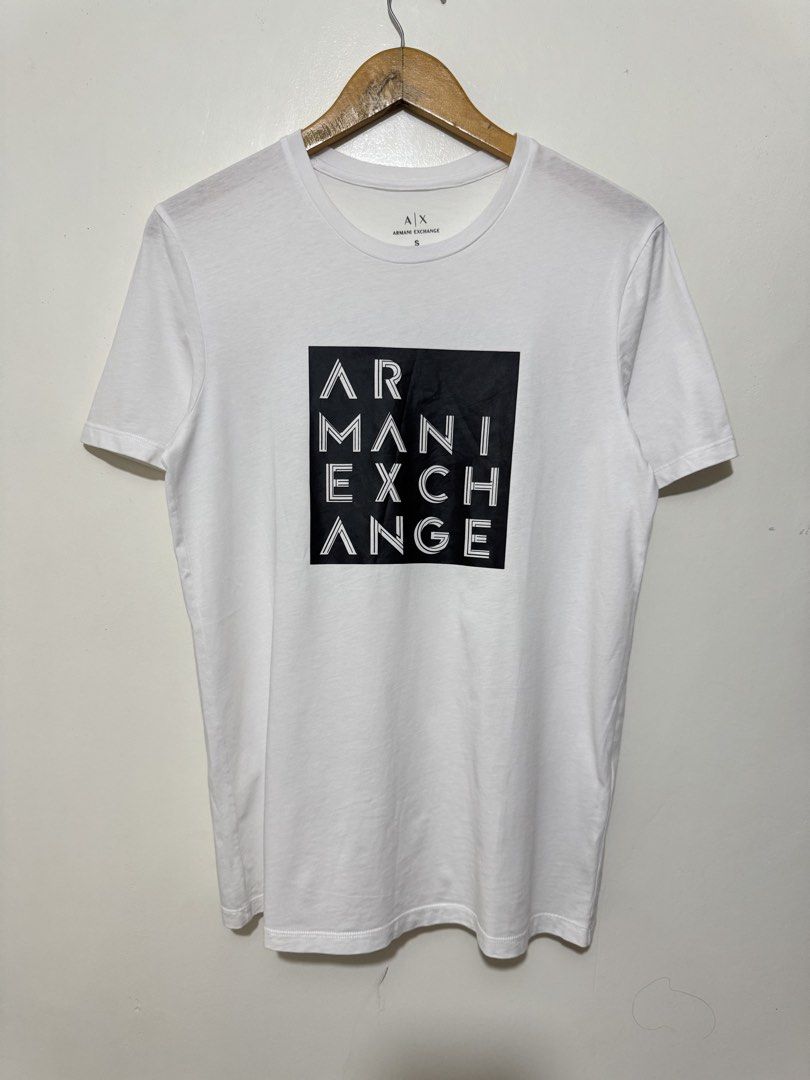 Armani Exchange White T Shirt (Category: Tshirts & Polo Shirts ) located in Bacolod City. Submitted by thriftppy_ (Listing ID 1468413061, Image 2). Description: ARMANI EXCHANGE Size: Small Width: 19 Length: 27 Color rate: 9.8/10 Condition: Excellent near new Issue: None DM for sure buyers 📥 Mode of payment:GCASH, BANK TRANSFER Unli vouch and vc for safety transaction. 📌Color may vary due to lighting📸 📦 Shipping via JNT EXPRESS🚚 📍Location: B