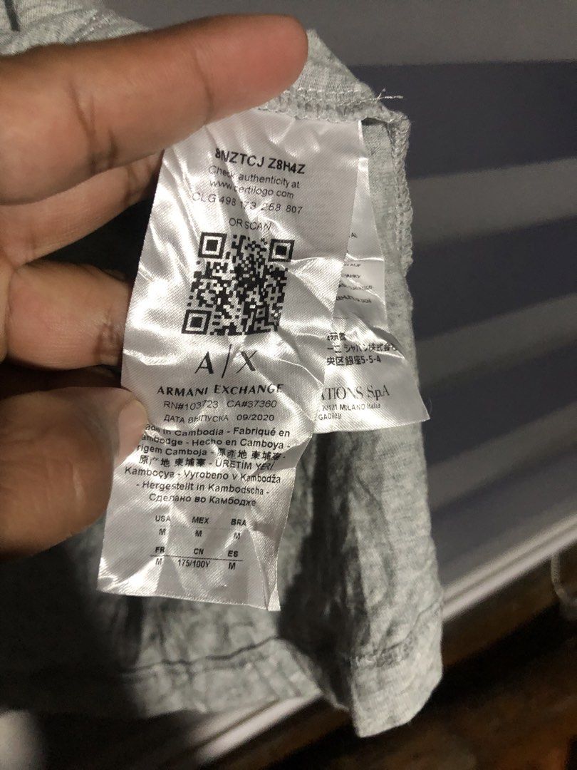 Armani Exchanged (Category: Activewear) located in Ormoc. Submitted by lunzagalan01366 (Listing ID 1468374127, Image 3). Description: Armani Exchange Good as new Size: M FreshFromBale NeedWash 1000.