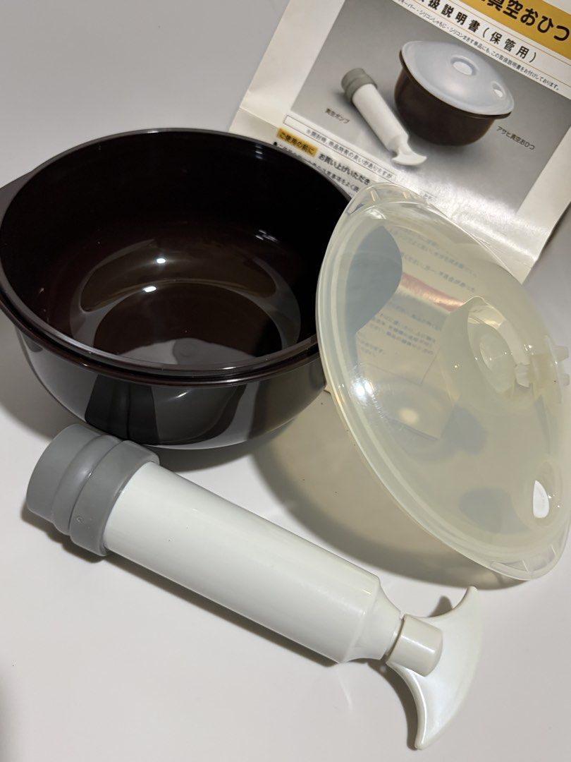 Asahi Vacuum Rice Container with Vacuum Pump (Category: Food Organization & Storage) located in Pasig City. Submitted by jenfiles (Listing ID 1468444052, Image 3). Description: - Authentic Asahi vacuum rice container for superior food storage from Japan - Includes a matching vacuum pump to remove air and keep rice fresh much longer - Comes with an instruction manual covering complete usage and care guidelines.