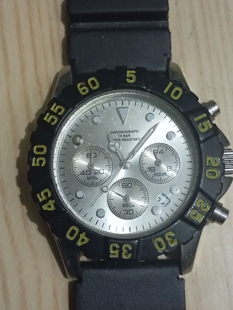 Ascot chronograph (Category: Men's Watches) located in Las Pinas. Submitted by quick_deals_great_finds2 (Listing ID 1468433630, Image 1). Description: Original good working condition Quartz chronograph with battery 40mm.