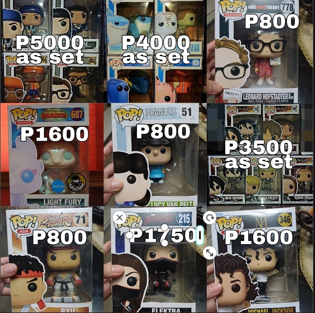 Assorted Funko Pop (Category: Action & Battle Toys) located in Taguig. Submitted by naxinator (Listing ID 1468392239, Image 1). Description: .
