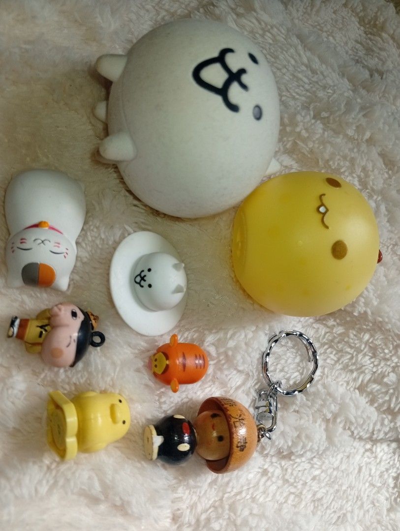 Authentic Assorted Popular Japan figures (Category: Figurines & Statues) located in Tarlac. Submitted by kaizer_rabbit (Listing ID 1468335676, Image 3). Description: Characters 🇯🇵🔥 • Cat UFO Big - 179 • Cat UFO small - 99 • Eiheiji Monk keychain - 99 • Oshiri Tantei/ Butt Detective -149 • Kiiroitori/ Yellow bird - 99 • Nyanko-sensei - 149 (lacking at the back) •Tiger chum chum - 129 •Watermelon game mini - 149 (Take all, Set - discounted ‼️).