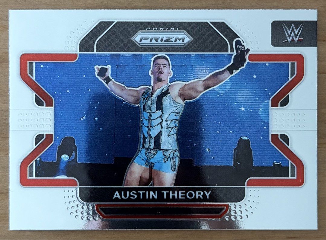 Austin Theory | WWE Cards ~ Prizm '22 (Category: Raw Singles) located in Makati City. Submitted by cardlab (Listing ID 1468355953, Image 1). Description: Items are 💯 authentic/original/legit. About The Card: • 2022 Prizm • Card No. 87 FOR: • Cards ₱99 and below with Card Sleeves • Cards ₱100 and up with Used Toploader • ₱10 for Bnew Tops Packaging (If Shipping): ✔️ Plastic cover ✔️ Cardboard ✔️ Bubble wrap NOTE: • Cards are raw • Cards may have 