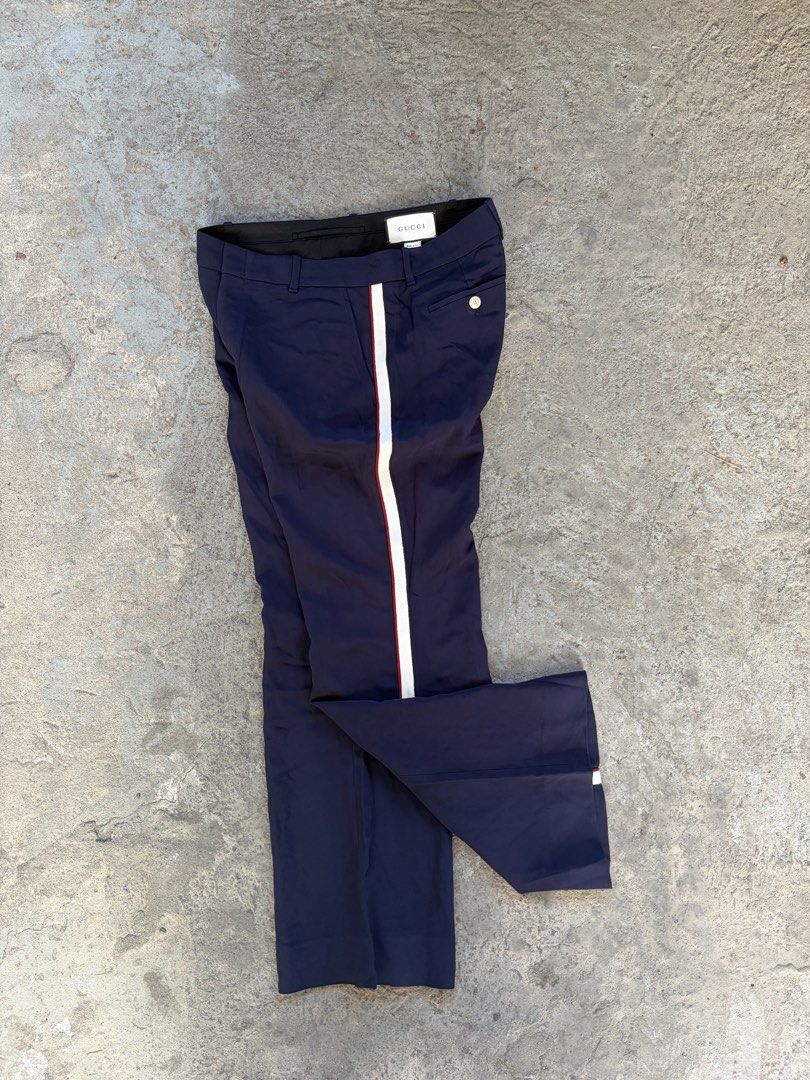 AUTHENTIC GUCCI TROUSER (Category: Luxury Apparel) located in Caloocan City. Submitted by teriyakijawnz (Listing ID 1468297134, Image 3). Description: AUTHENTIC GUCCI TROUSER Blue,Viscose waistband: 16.5” inside leg: 30” ₱2500 only.