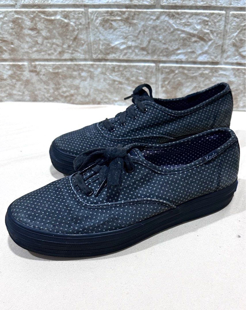 Authentic Keds Champion "Polka Dot" Black Canvas (Category: Sneakers) located in Antipolo. Submitted by shopaho_nique (Listing ID 1468293036, Image 1). Description: Authentic Keds Champion Lace-Up Sneakers Features a classic low-top silhouette in a cute black and gray micro-polka dot pattern! • Size: • US Women’s: 6.5 • UK: 4.0 • EUR: 37.0 • Inclusions: Actual shoes with original laces only. No original box (thrown away to save room and avoid clu