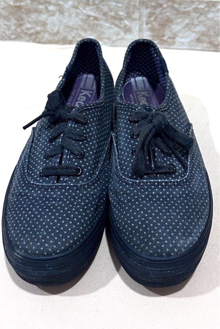 Authentic Keds Champion "Polka Dot" Black Canvas (Category: Sneakers) located in Antipolo. Submitted by shopaho_nique (Listing ID 1468293036, Image 2). Description: Authentic Keds Champion Lace-Up Sneakers Features a classic low-top silhouette in a cute black and gray micro-polka dot pattern! • Size: • US Women’s: 6.5 • UK: 4.0 • EUR: 37.0 • Inclusions: Actual shoes with original laces only. No original box (thrown away to save room and avoid clu
