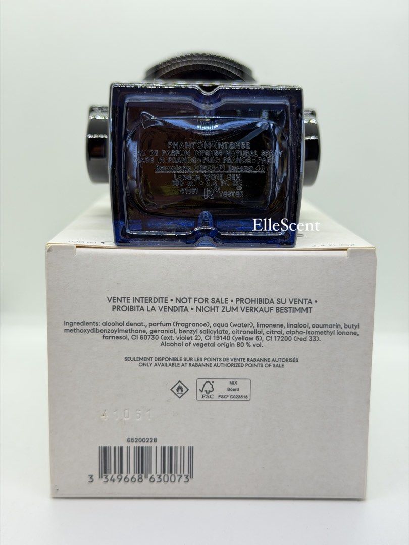 Authentic Paco Rabanne Phantom Intense 2024 Release Tester (Category: Fragrance & Deodorants) located in Mandaluyong City. Submitted by elle_scent (Listing ID 1468294532, Image 3). Description: Last Price Posted Please RABANNE PHANTOM INTENSE EDP INTENSE 100ML TESTER A bold, modern, and seductive fragrance for men! Rabanne Phantom Intense features a sophisticated blend of aromatic freshness, warm amber, and rich woody notes, creating a confident 
