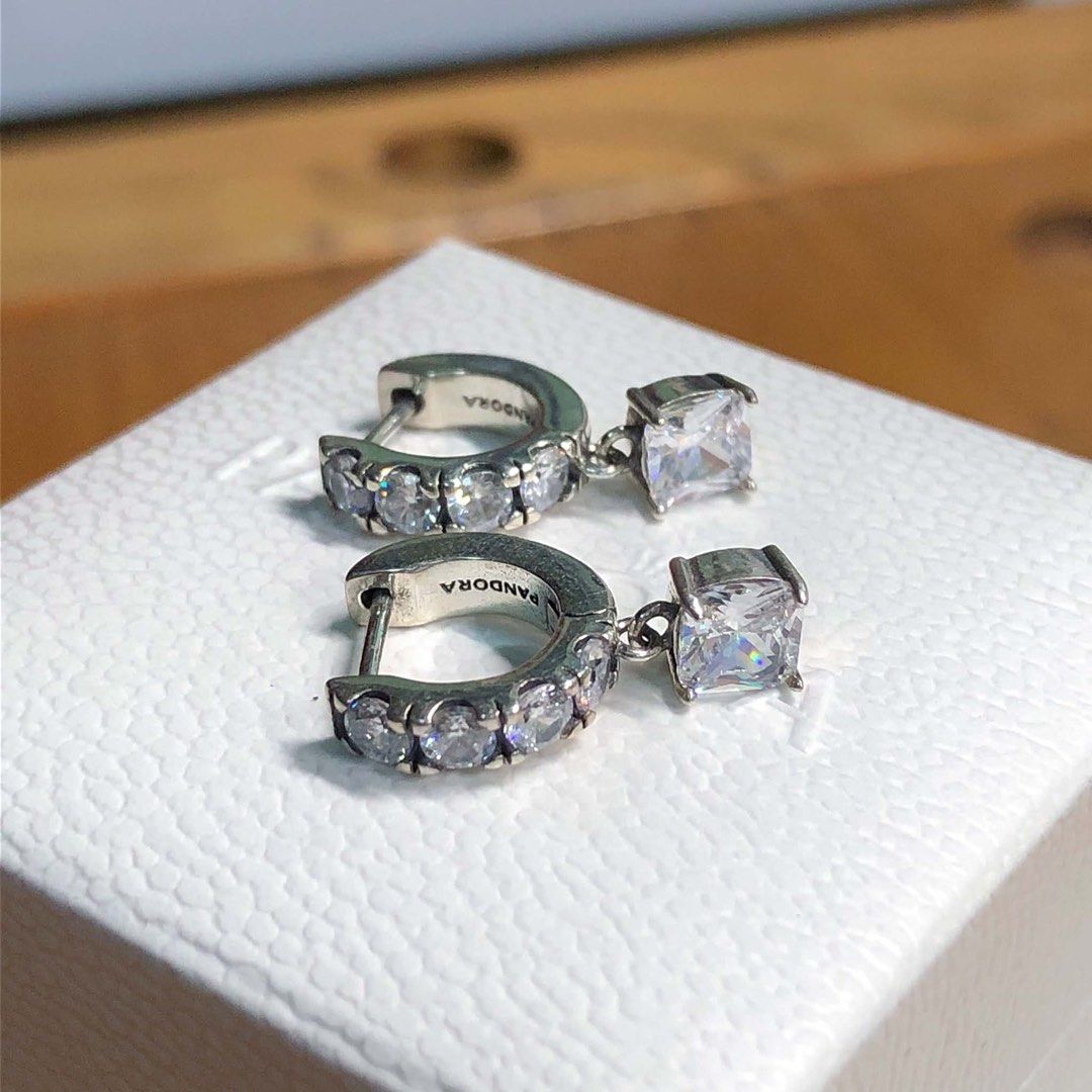 Authentic Pandora Timeless Pave Dangle Hoop Earrings (Category: Earrings) located in Manila. Submitted by daintyjewels (Listing ID 1468462078, Image 1). Description: .