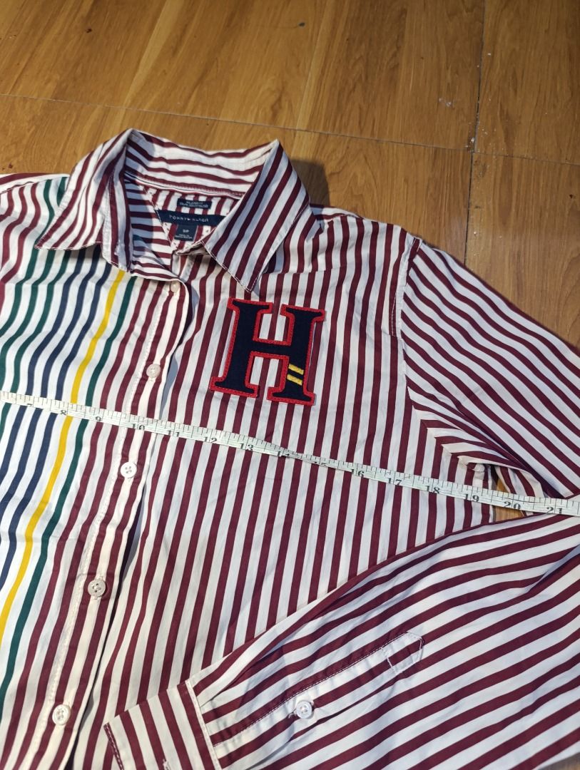 Authentic Tommy Hilfiger Button up LongSleeve (Category: Tshirts & Polo Shirts ) located in Bulacan. Submitted by koritooo (Listing ID 1468363580, Image 2). Description: Authentic Tommy Hilfiger Button up LongSleeve Good as new no issue Complete tags/ Wash tags Size S Dimensions: 19.5 Width 26.5-28 Length Color rate: 10/10.