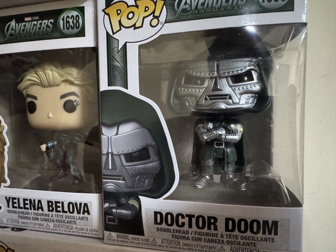 Avengers Doomsday Doctor Doom Funko (Category: Figurines & Statues) located in Manila. Submitted by quintessesommerset (Listing ID 1468374635, Image 2). Description: - Character: Doctor Doom (Marvel Studios Avengers Doomsday) - Series Number: 1636 - Design: Metallic silver mask and crossed-arms pose - Condition: Brand new, mint in box with clear window display - Perfect for Marvel fans and Funko collectors.